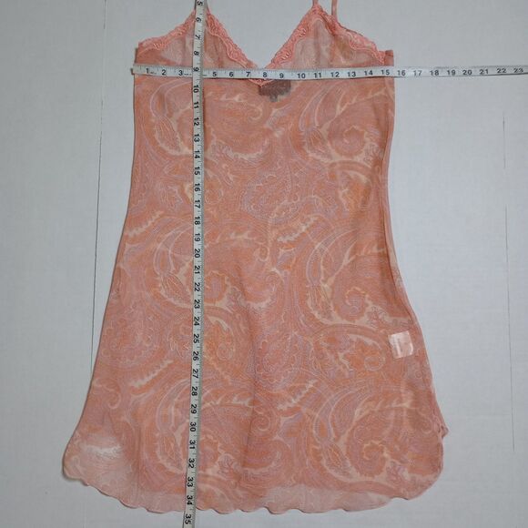 Vintage Bed Of Roses Sheer Slip Size S Paisley Fairy Coquette Ballet Peach Women - Picture 7 of 10